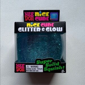 SHIPS TODAY! Nee Doh Nice Cube Glitter & Glow, Blue Squishy, Easter Toy